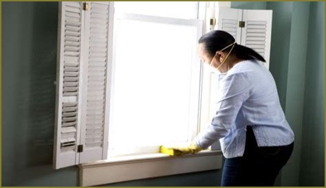 How do you remove mold from window caulking?